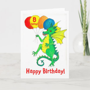 Cartão de Aniversário do 8.º Dragão Verde