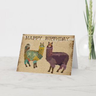 Cartão de Aniversário do Alpacas e do Teal Owl