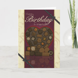 Cartão de Aniversário do Amigo - Chocolates