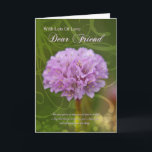 cartão de aniversário do amigo com a flor<br><div class="desc">Cartão da flor de Pom Pom com palavras</div>