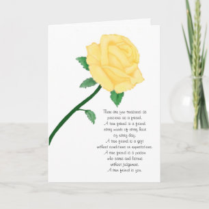 Cartão de Aniversário do Amigo Rosa Amarelo
