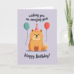 Cartão de Aniversário do Animal de Festa Fofo
