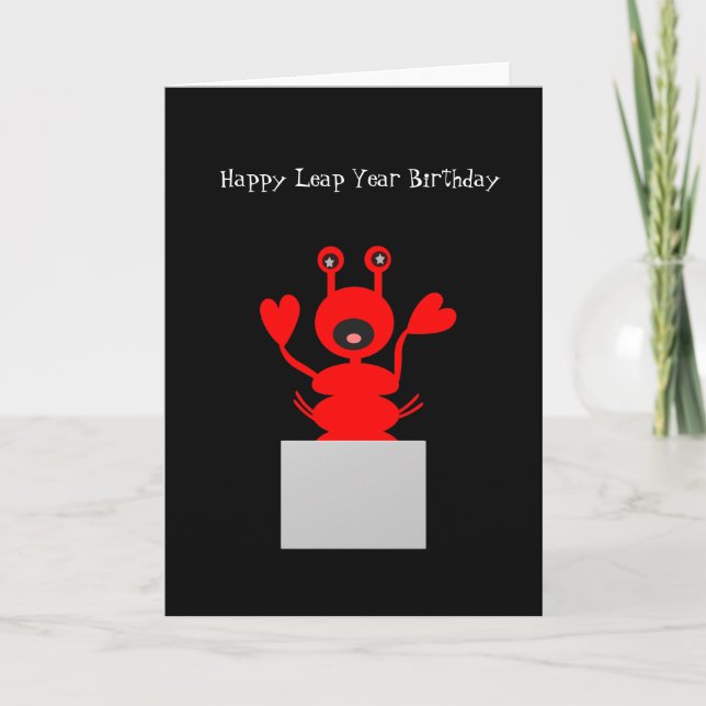 Cartão de Aniversário do Ano-Leap Lobster (Frente)