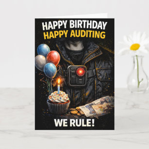 Cartão de aniversário do auditor oficial, feliz au