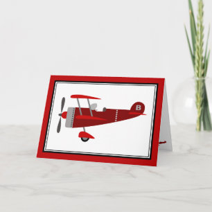 Cartão de Aniversário do Avião Vermelho