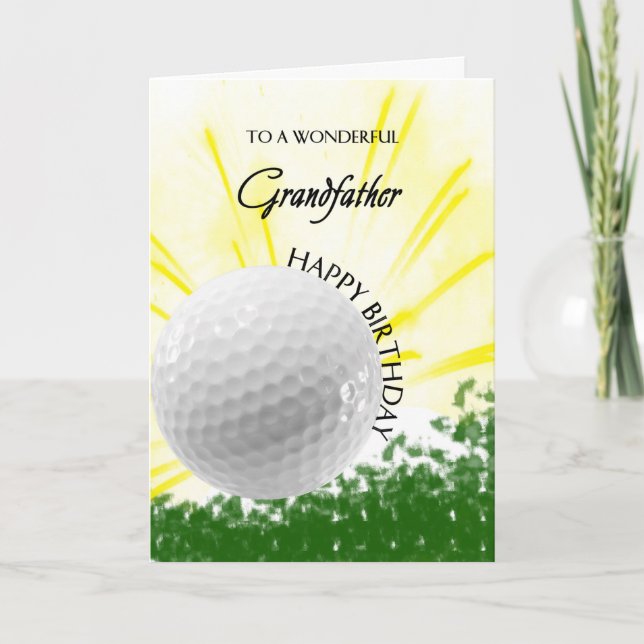 Cartão de Aniversário do Avô Golfer (Frente)