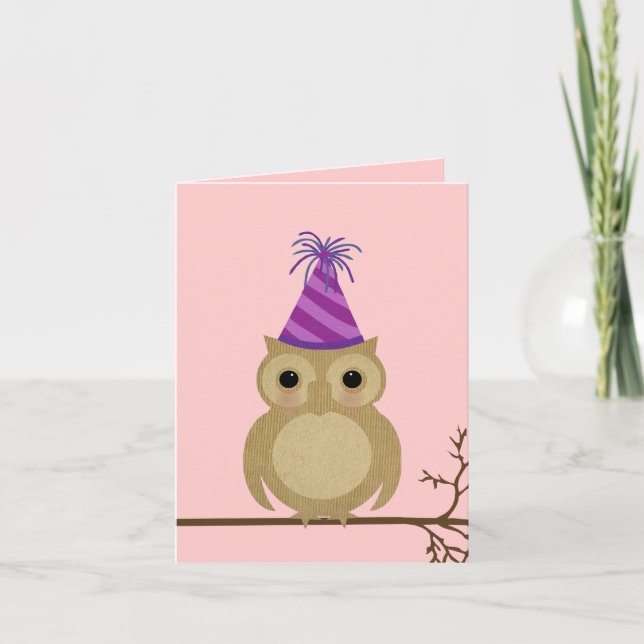 Cartão de Aniversário do Baby Owl (Frente)