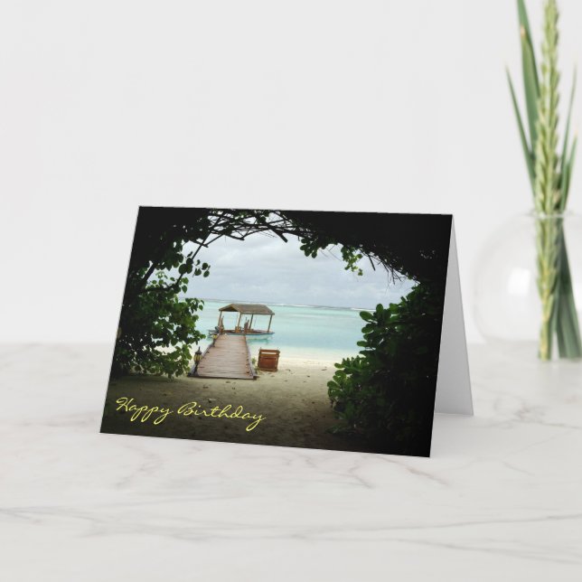 Cartão de Aniversário do Barco das Ilhas Maldivas (Frente)