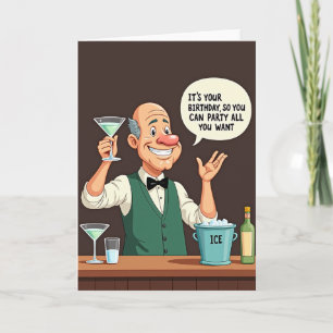 Cartão de Aniversário do Barman Festivo