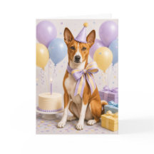 Cartão de Aniversário do Basenji | Cartão de Anive