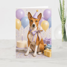 Cartão de Aniversário do Basenji | Cartão de Anive