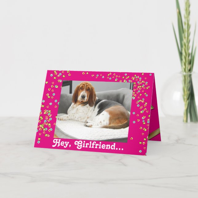 Cartão de aniversário do Basset Hound "spa day" (Frente)