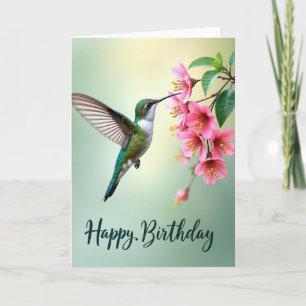Cartão de Aniversário do Beija-Flor Doce