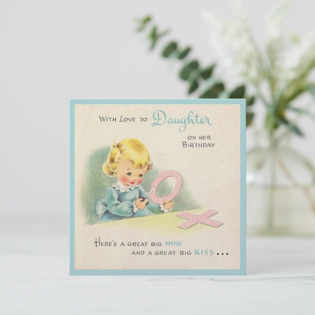 Cartão de Aniversário do Beijo e Grande excelente (Em pé/Frente)