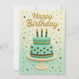Cartão de Aniversário do Bolo de Bolo de Noite de