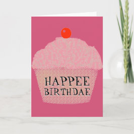 Cartão de aniversário do bolo de Happee Birthdae
