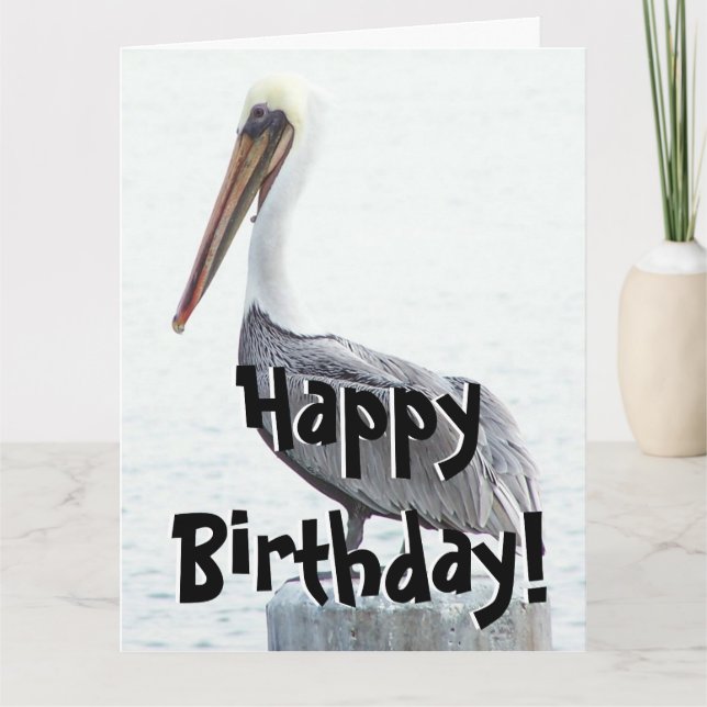 Cartão de Aniversário do Brown Pelican Bird Wilthd (Frente)
