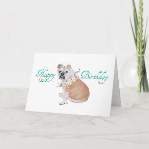 Cartão de Aniversário do Buldogue Inglês