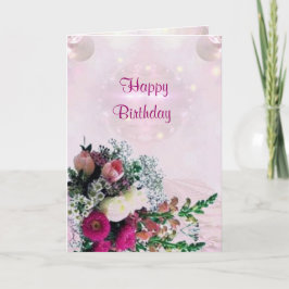 Cartão de Aniversário do Buquê de Flores