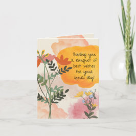 Cartão de Aniversário do Buquê Flor