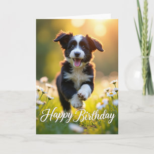Cartão de Aniversário do Cachorrinho Alegre