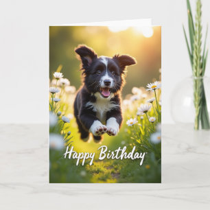 Cartão de Aniversário do Cachorrinho Alegre