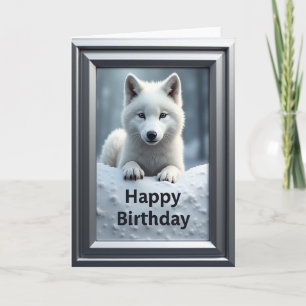Cartão de Aniversário do Cachorrinho de Inverno