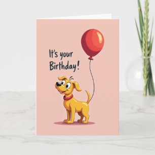 Cartão de Aniversário do Cachorrinho Dourado Alegr