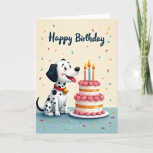 Cartão de Aniversário do Cachorrinho Manchado