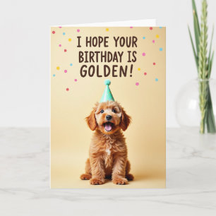 Cartão de Aniversário do Cachorrinho Ruivo