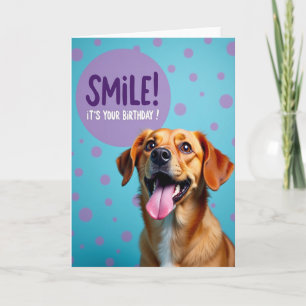 Cartão de Aniversário do Cachorrinho Sorridente