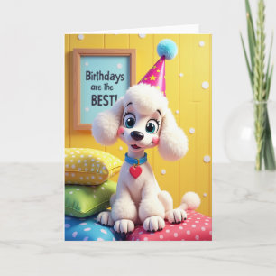 Cartão de Aniversário do Cachorro com Chapéu de Es