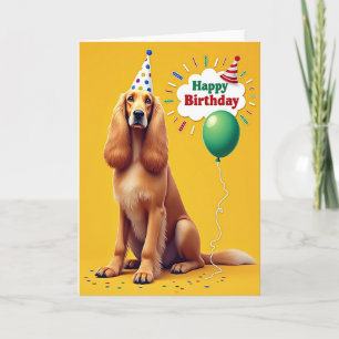 Cartão de Aniversário do Cachorro de Bolinhas