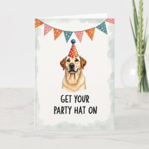 Cartão de Aniversário do Cachorro Dourado