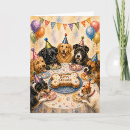 Cartão de Aniversário do Cachorro Feliz | Cães de 