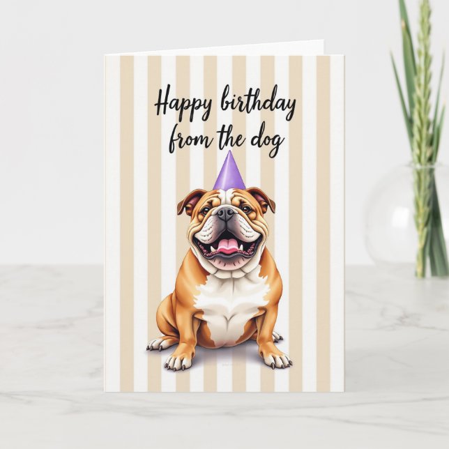 Cartão de Aniversário do Cachorro Sorridente (Frente)