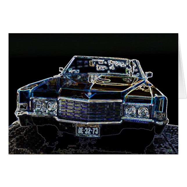 Cartão de aniversário do Cadillac (Frente Horizontal)