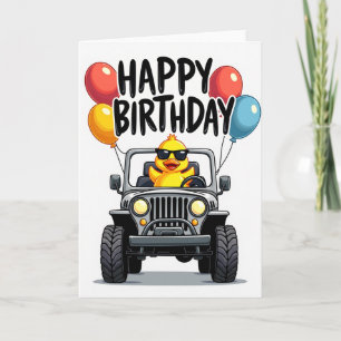 Cartão de Aniversário do Caminhão do Pássaro Alegr