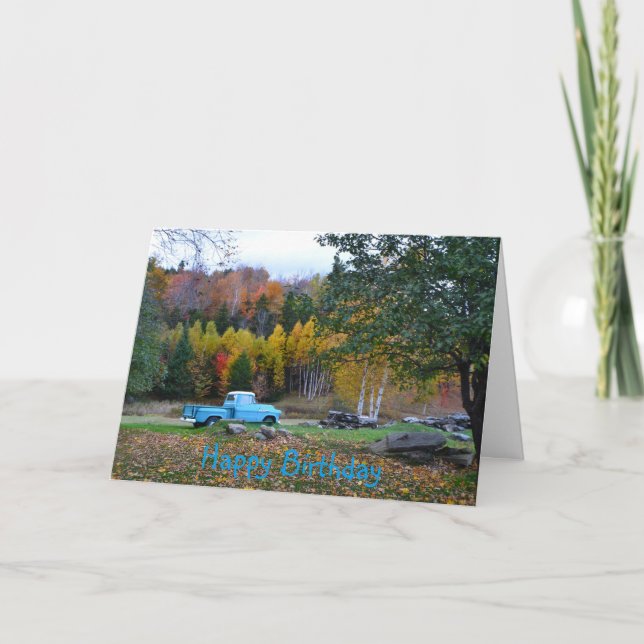 Cartão de Aniversário do Caminhão Vintage (Frente)