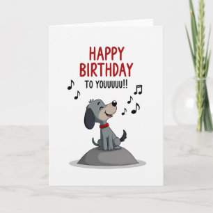 Cartão de Aniversário do Cão Cantante