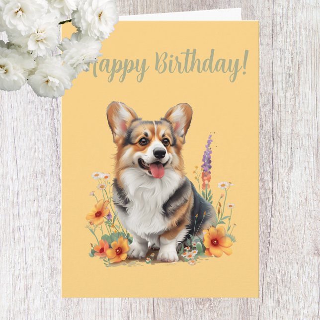 Cartão de Aniversário do Cão Corgi Corgi (Criador carregado)