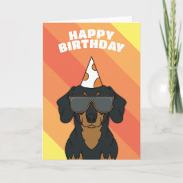 Cartão de Aniversário do Cão Dachshund