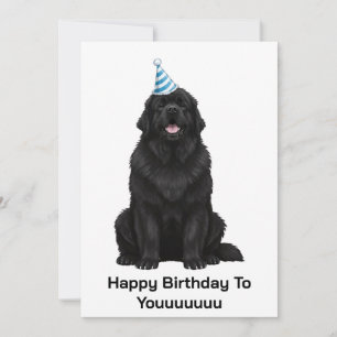 Cartão de aniversário do cão de Terra Nova Feliz a