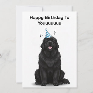 Cartão de aniversário do cão de Terra Nova Feliz A