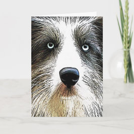 Cartão de aniversário do cão do Collie