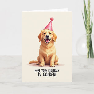 Cartão de Aniversário do Cão Dourado