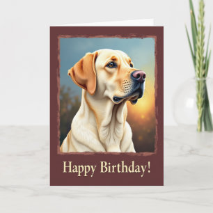 Cartão de Aniversário do Cão Dourado Alegre