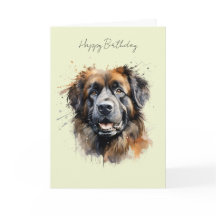 Cartão de Aniversário do Cão Leonberger #1