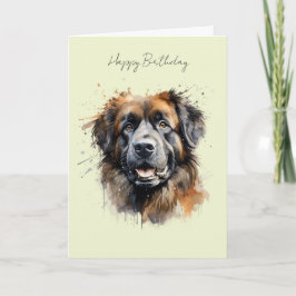 Cartão de Aniversário do Cão Leonberger #1