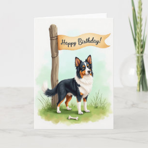 Cartão de Aniversário do Cão Relvado